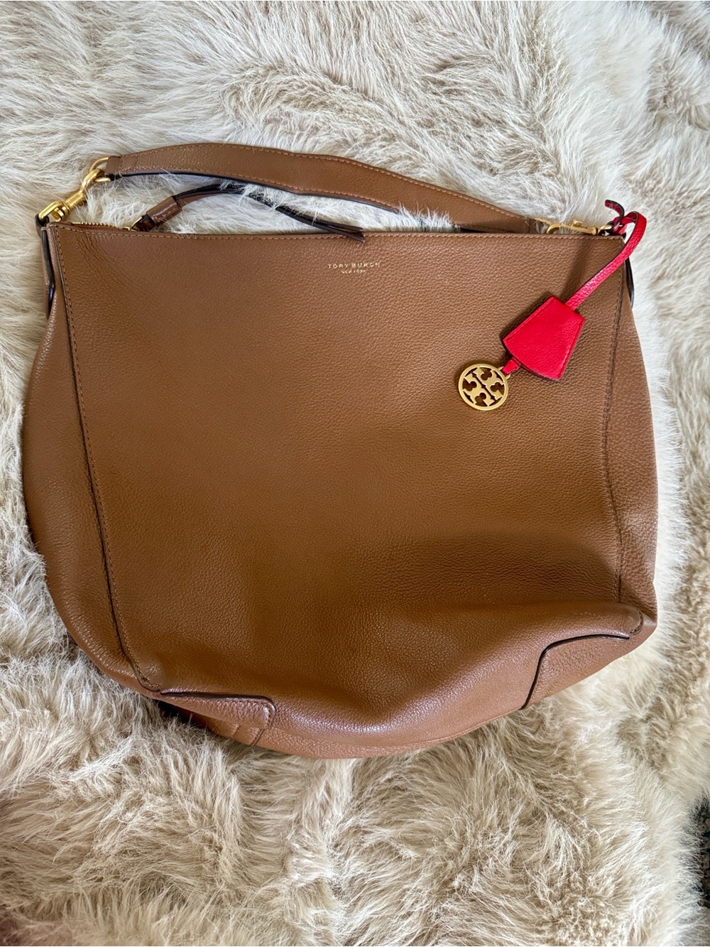 Tory Burch Perry Hobo with Red Charm